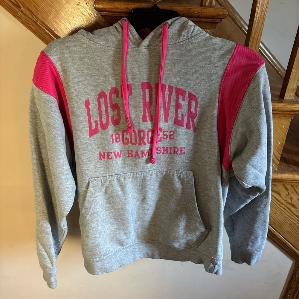 Gray and Pink Lost River Hoodie